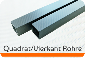 Quadratische Carbon Rohre - Quadratrohre - Vierkantrohre