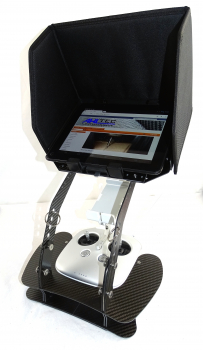 SUN1 DJI Phantom 3 advanced, professional - in CARBON - mit Senderpult, FPV Erweiterung, Tablethalterung & Sonnenschutz