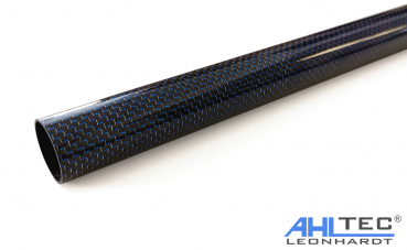 Carbon Rohr BLAU Hochglanz 25 mm x 23 mm x 330 mm