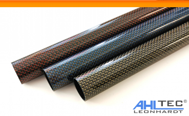 Preview: Carbon Rohr ROT Hochglanz 25 mm x 23 mm x 1000 mm