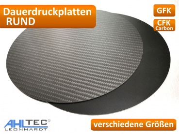 Runde Carbon 3D Druck Dauerdruckplatte  für ABS PLA PETG HIPS PMMA Filament Druckplatte