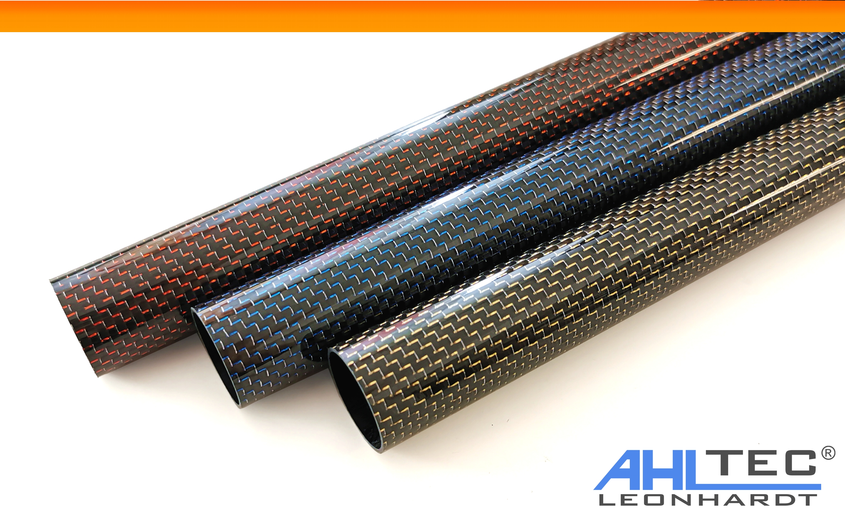 AHLtecshop - Carbon Rohr ROT Hochglanz 25 mm x 23 mm x 330 mm