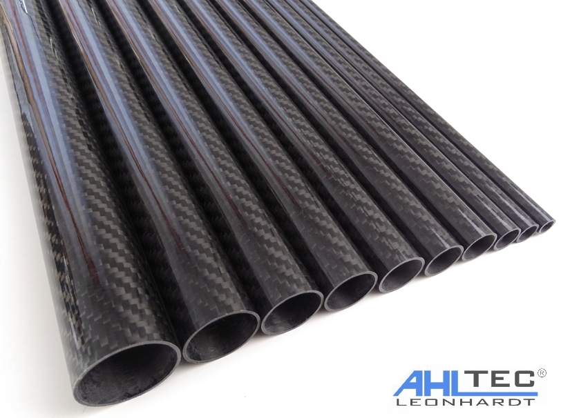 AHLtecshop - Carbon Rohr BLAU Hochglanz 25 mm x 23 mm x 500 mm
