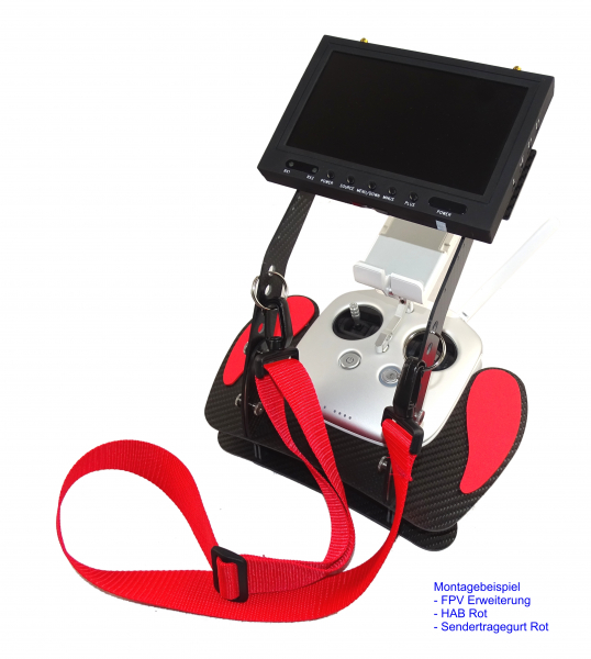 SET4 DJI Phantom 4 - in CARBON - mit Senderpult, FPV Erweiterung für Monitore
