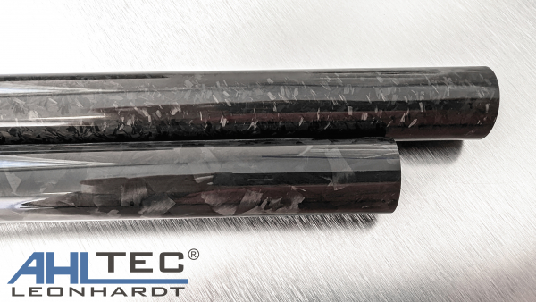 Forged Carbon Rohr - Hochglanz Fein - 25 mm x 23 mm x 1000 mm