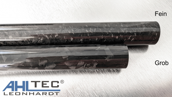 Forged Carbon Rohr - Hochglanz Fein - 25 mm x 23 mm x 1000 mm