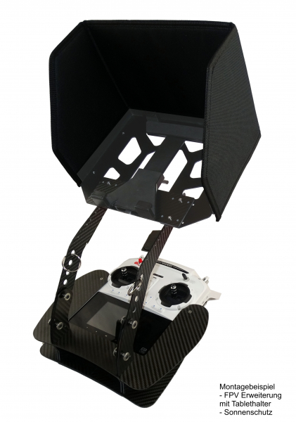 SET2 Yuneec Q500 - in CARBON - mit Senderpult, FPV Erweiterung & Tablethalterung